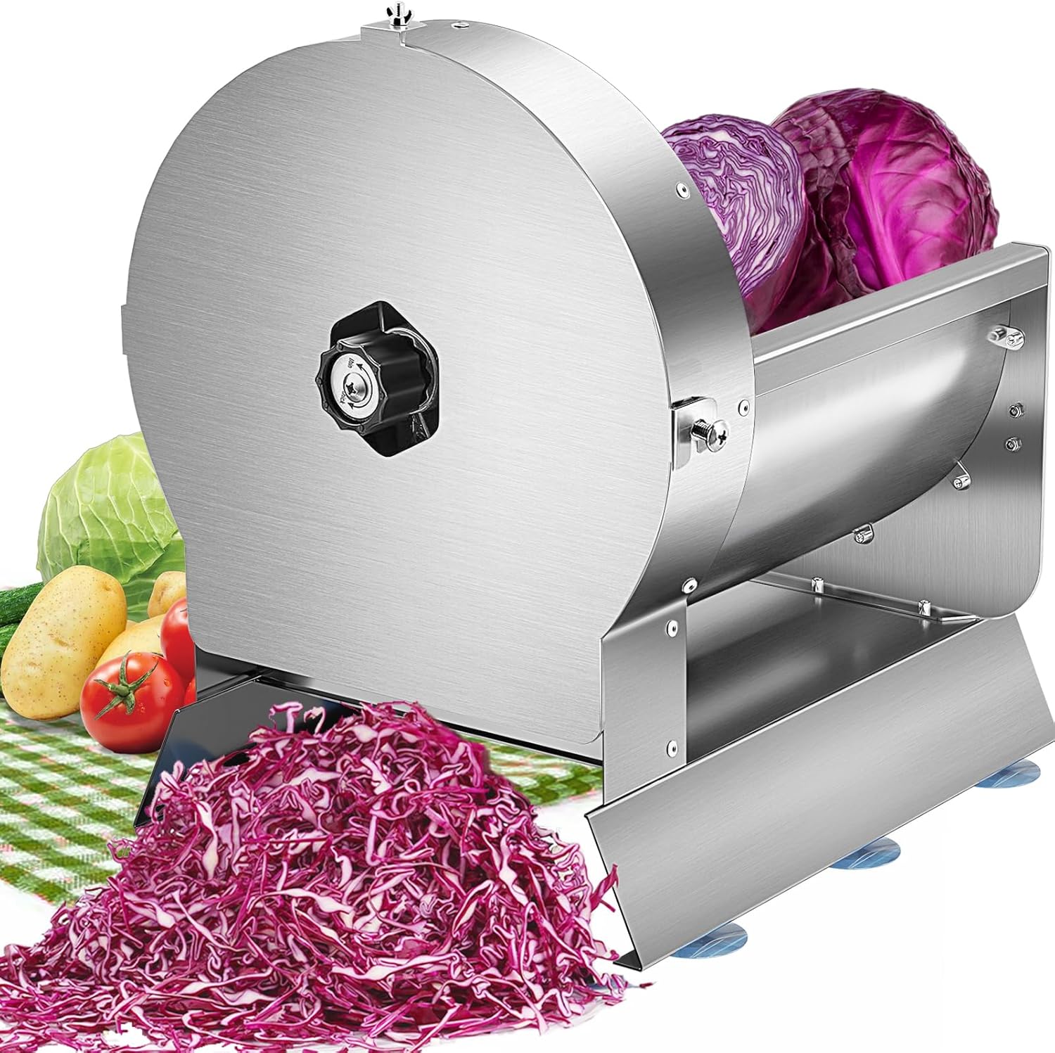 Commercial Vegetable Slicer Electric & Manual, 0\u201313mm,Commercial Fruit Stainless Steel Fruit Cutter Machine 2-IN-1, High-Speed Food Slicer for Cabbage, Potatoes, Tomatoes, Lemons