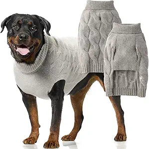 Clark â€“ The Chunky 100% Cashmere Cable Sweater Vest Pet Pullover for Small, Medium and Large Dogs, Cashmere Mist, Small