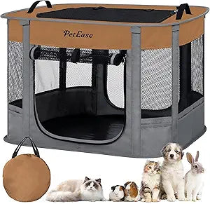 Portable and Foldable Cat Playpen Dog Playpen Small Animal Playepn with Waterproof Bottom, Foldable Pet Cage for Rabbit Puppy Hamster, Indoor/Outdoor Use