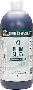 Nature's Specialties Plum Silky Ultra Concentrated Dog Shampoo Conditioner, Makes up to 6 Gallons, Natural Choice for Professional Pet Groomers, Silk Proteins, Made in USA, 32 oz