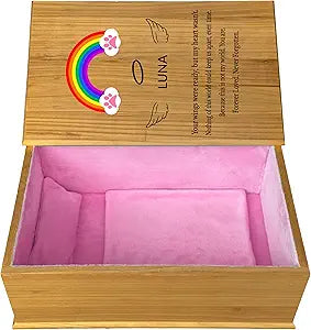 Handmade Waterproof Pet Casket|Dog Cat Casket,Coffin|Pet Caskets for Dogs,Cats|Pet Burial Box,Wooden Box| Pet Memorial ï¼ˆInside 15.7" L x 9.1" W x 6.3" H Pink X-Small