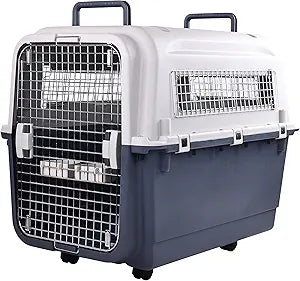 Elevon Plastic Kennels, Plastic Dog Crate, Airline Approved Pet Carrier for Dogs and Cats Longer Traveling, XLarge