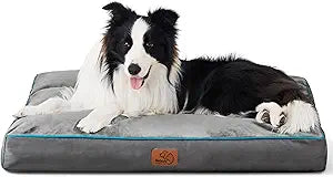 Bedsure Washable Dog Beds Large Sized Dog - 3 Inch Thicken Up to 80lbs Pet Mat Pillows with Removable Washable Cover, Grey