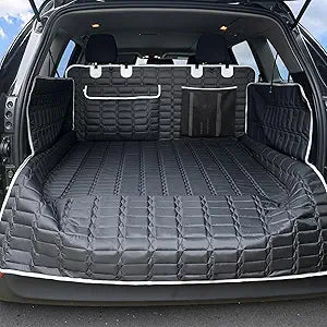 SUV Cargo Liner for Dogs, Waterproof Dog Trunk Cover with Bumper Flap Protector, Pet Cargo Mat for SUVs Sedans Vans, Non-Slip Scratchproof Dog Seat Cover, Large Size Universal Fit