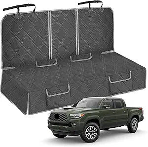 sportuli Dog Car Seat Cover Replce for Toyota Tacoma/Ford Ranger/Chevy Colorado, 600D Oxford Cloth Heavy Duty Waterproof Non Slip Pet Truck Back Bench Seat Cover, Fit for All Mid-Size Trucks