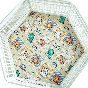 36'' Wide Hexagonal Dog Pen Urine Pad Dog Urine Pad Puppy Pad, [PLAYPEN Not Included!] Reusable Whelping Playpen Crate Reusable Washable Pet Mattress Pads Pet Training Pads, White (JWXQS-011)
