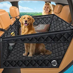 URPOWER Hard Bottom Dog Car Seat for Large Medium Dogs, Dog Back Seat Extender with 3-Sided Hard Boards, Waterproof Pet Backseat Cover Dogs Hammock for Large Cars, Trucks and SUVs, Holds up to 200 lbs