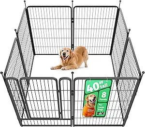FXW Rollick Unleashed Dog Playpen for Indoor, Yard, RV Camping, 40 inch 8 Panels for Medium and Large Dogs, Blackâ”‚Patented