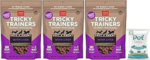 (3 Pack) Cloud Star Tricky Trainers Chewy Dog Treats Whole Grain Soft for Adult & Puppy - Liver 14oz Each with 10ct Pet Wipes