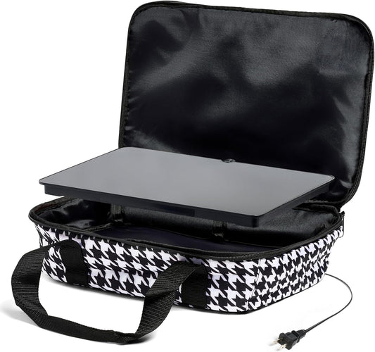 HOTLOGIC Max Large Portable Electric Food Heater - Innovative Food Warmer and Heated Lunch Box for Adults Car\/Home - Easily Cook, Reheat, and Keep Your Food Warm - HOUNDSTOOTH - 120V