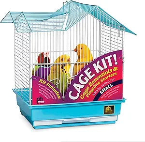 Prevue Hendryx Pet Products 91110 Double Roof Bird Cage Kit, Blue/White, 3/8'