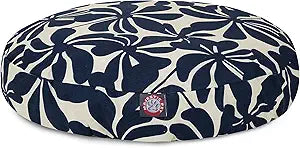 Navy Blue Plantation Large Round Indoor Outdoor Pet Dog Bed With Removable Washable Cover By Majestic Pet Products