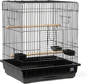 Prevue Pet Products Parrot Manor Metal Bird Cage with Plastic Base, Removable Grill for Home or Travel